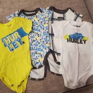 Hurley Onesies (0-3 months) x4